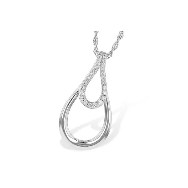 Elegant double oval diamond pendant. Root Jewelers Medford, OR