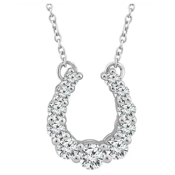 Unique 10kw diamond horseshoe pendant Root Jewelers Medford, OR