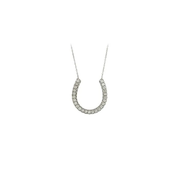 Lucky horseshoe diamond necklace. Root Jewelers Medford, OR