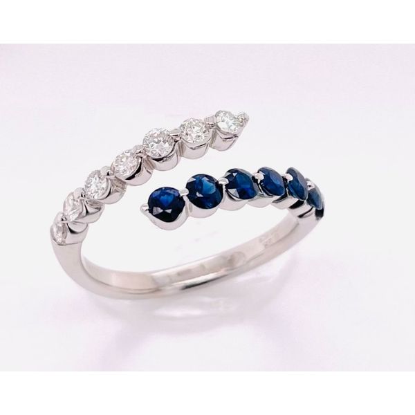 14KW Diamond and Sapphire Ring Root Jewelers Medford, OR