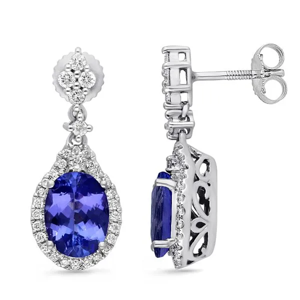 Statement Making Tanzanite and Diamond Drop Earrings Root Jewelers Medford, OR