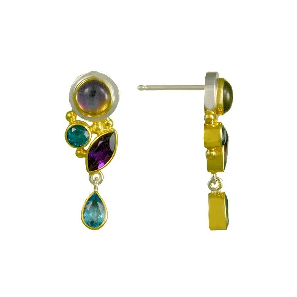 Multi-colored stone earrings. Root Jewelers Medford, OR