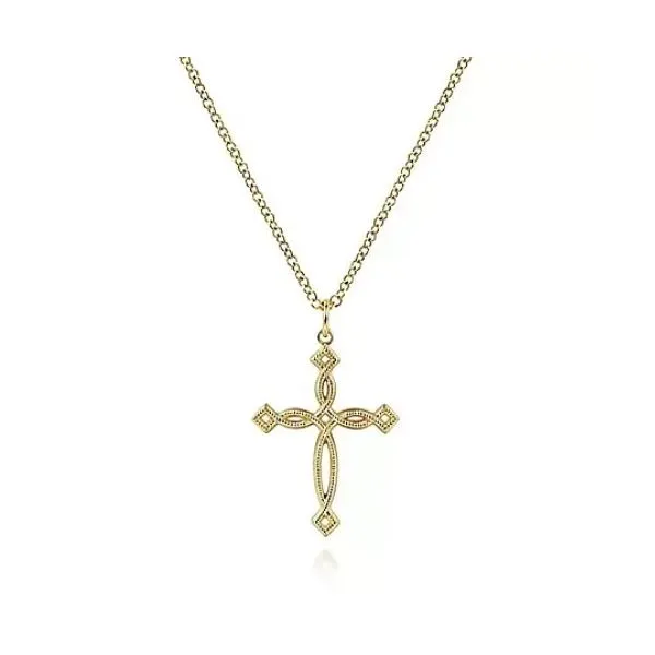 Inspirational Twist Cross Pendant by Gabriel $ Co. Root Jewelers Medford, OR