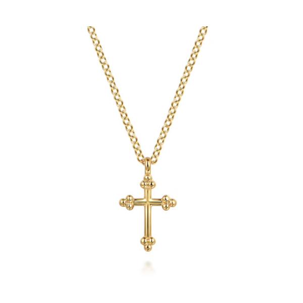 14KY Gabriel & Co. Cross Pendant Root Jewelers Medford, OR