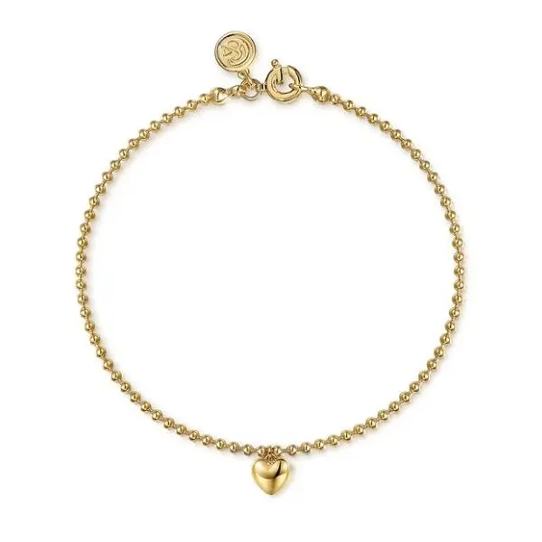 Bujukan gold heart charm bracelet. Root Jewelers Medford, OR