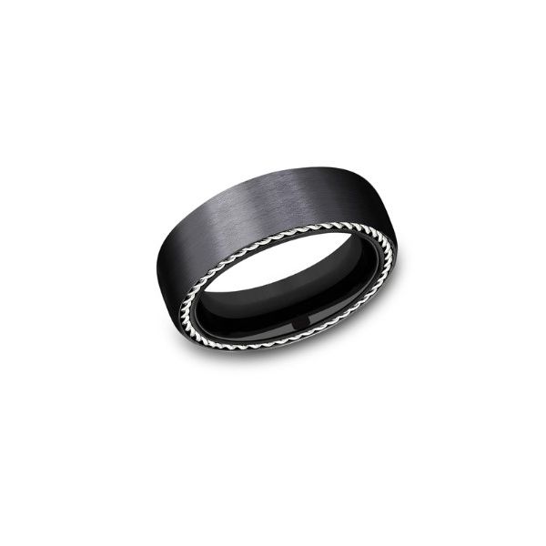 Fantastic Silver Rope Edge BlackTitanum Band Root Jewelers Medford, OR