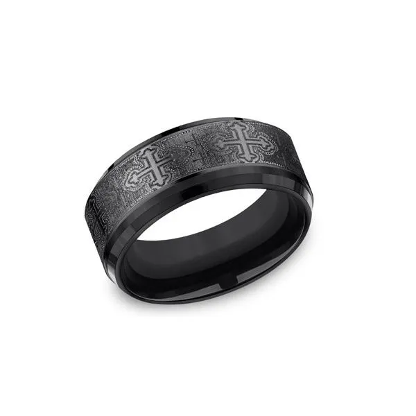 Black Titanium Patterned Band Root Jewelers Medford, OR