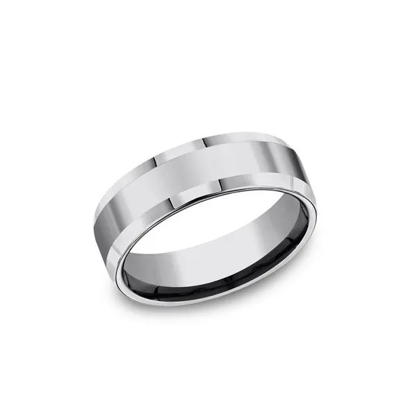 Tungsten 7mm Beveled Edge Band Root Jewelers Medford, OR