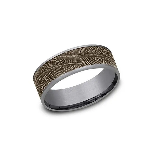 Ammara Stone Inlayed Feather Center Band Root Jewelers Medford, OR