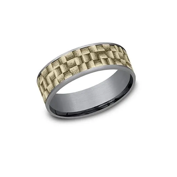 Ammara Stone Wicker Weave 14KY and Tantalum Band Root Jewelers Medford, OR