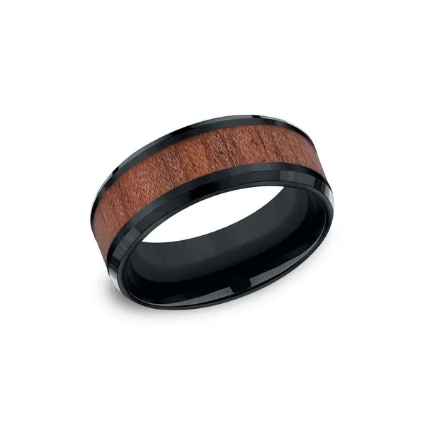 COLBALT ROSEWOOD INLAY BAND Root Jewelers Medford, OR
