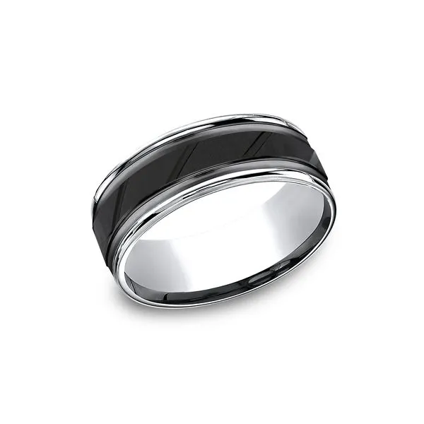 COLBALT 8MM DIAGONAL CUT CENTER BAND Root Jewelers Medford, OR