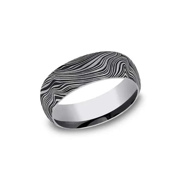 TUNGSTEN 8MM MARBLE DAMASCUS BAND Root Jewelers Medford, OR
