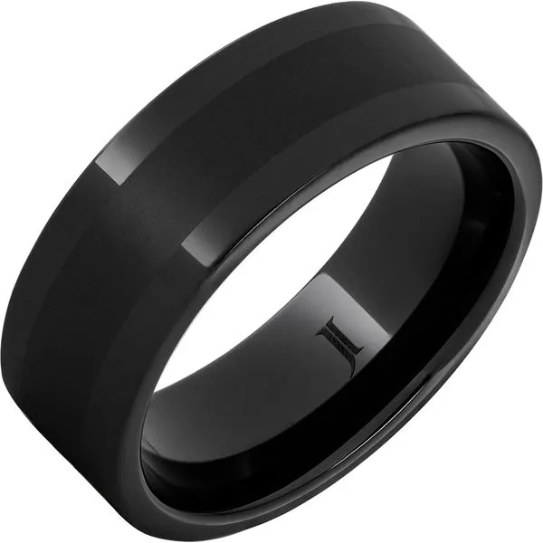Black Diamond Ceramic™ Ring with Satin Center Root Jewelers Medford, OR