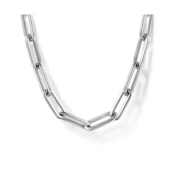 Gabriel Sterling Silver Solid Paper Clip Chain Necklace Root Jewelers Medford, OR