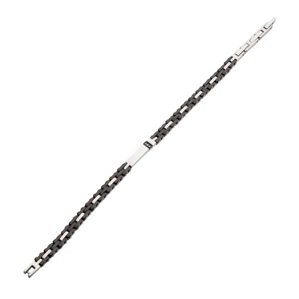 Sleek stainless steel bracelet with lab-grown diamonds Root Jewelers Medford, OR