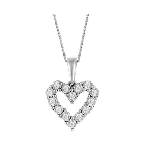 Classic diamond heart pendant. Root Jewelers Medford, OR