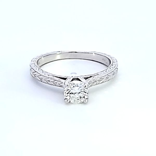 14KW Round Diamond Solitaire Engagement Ring Image 2 Ross Elliott Jewelers Terre Haute, IN