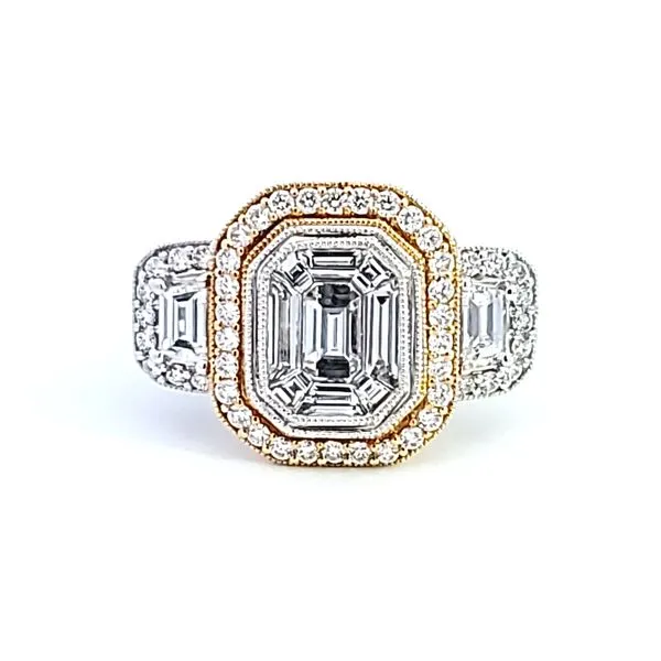 18KTT Baguette Diamond Engagement Ring Image 2 Ross Elliott Jewelers Terre Haute, IN