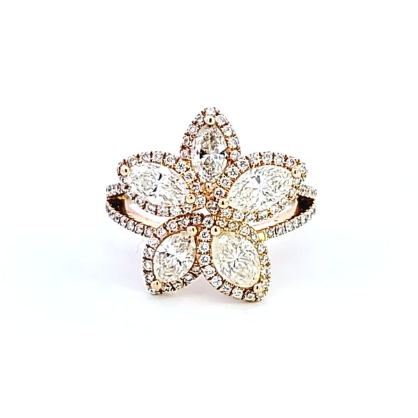 14KY Flower Diamond Fashion Ring Image 2 Ross Elliott Jewelers Terre Haute, IN