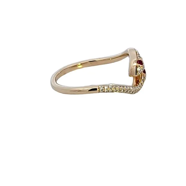 14KY Diamond and Ruby Snake Ring Image 3 Ross Elliott Jewelers Terre Haute, IN