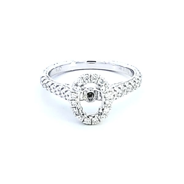14KW Diamond Halo Semi Mount Engagement Ring Image 2 Ross Elliott Jewelers Terre Haute, IN