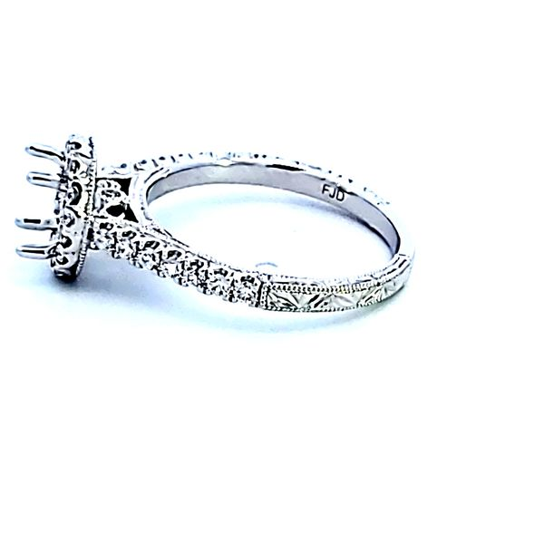 14KW Diamond Halo Semi Mount Engagement Ring Image 4 Ross Elliott Jewelers Terre Haute, IN