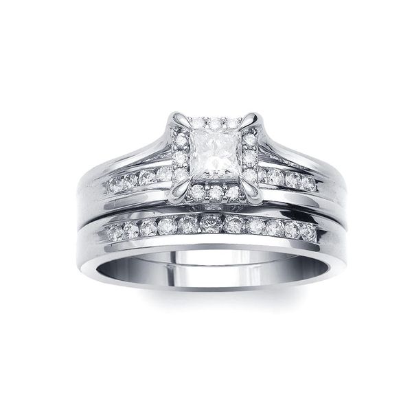 14KW Princess Cut Diamond Wedding Set Image 2 Ross Elliott Jewelers Terre Haute, IN