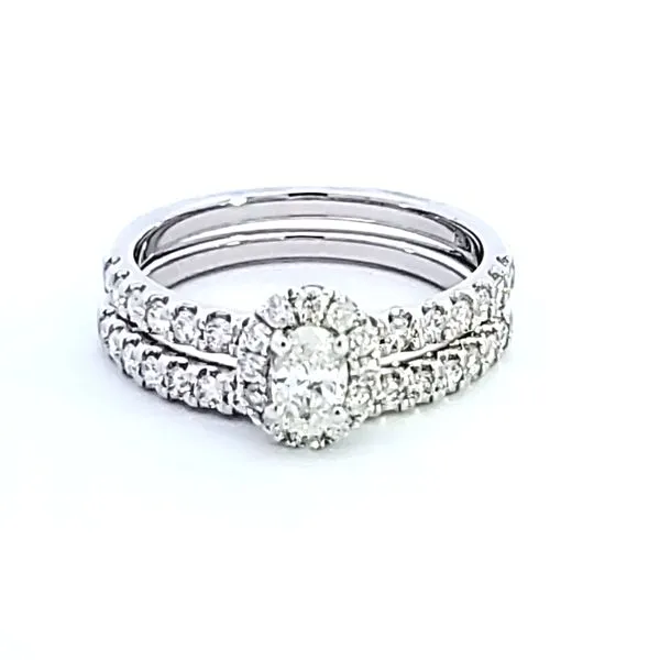 14KW Oval Shape Diamond Wedding Set Image 2 Ross Elliott Jewelers Terre Haute, IN