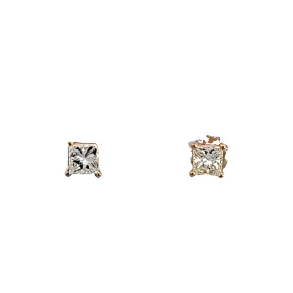 14KY 3/4 cttw Princess Cut Diamond Stud Earrings Image 2 Ross Elliott Jewelers Terre Haute, IN