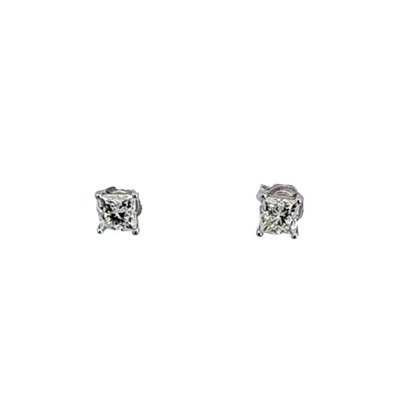14KW Princess Cut Diamond Stud Earrings Image 2 Ross Elliott Jewelers Terre Haute, IN