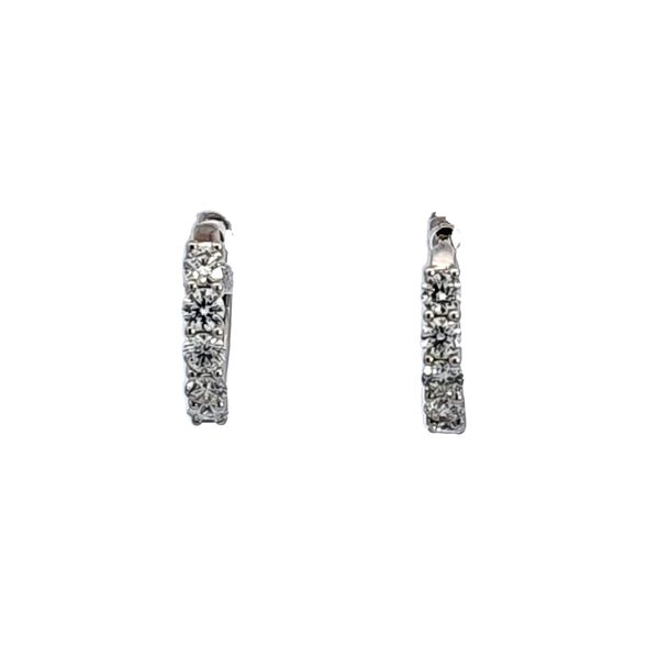 14KW Diamond Hoop Earrings Image 2 Ross Elliott Jewelers Terre Haute, IN