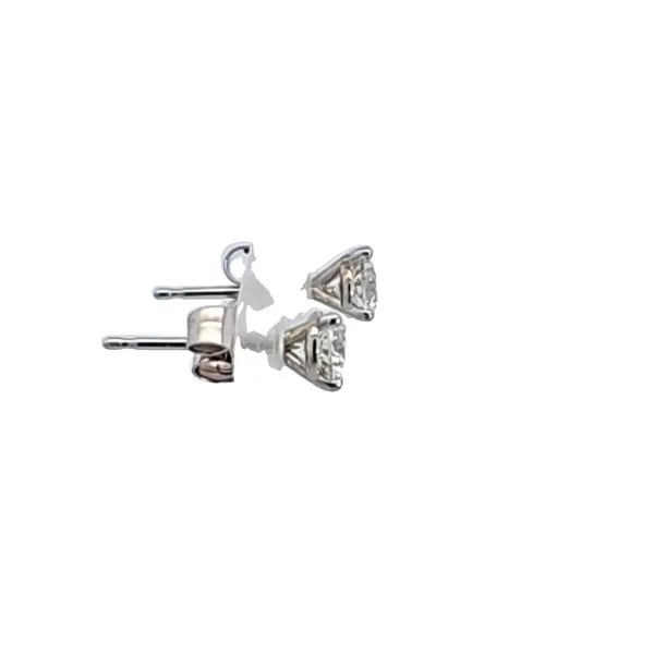 14KW 1/2 ctw Diamond Stud Earrings Image 3 Ross Elliott Jewelers Terre Haute, IN