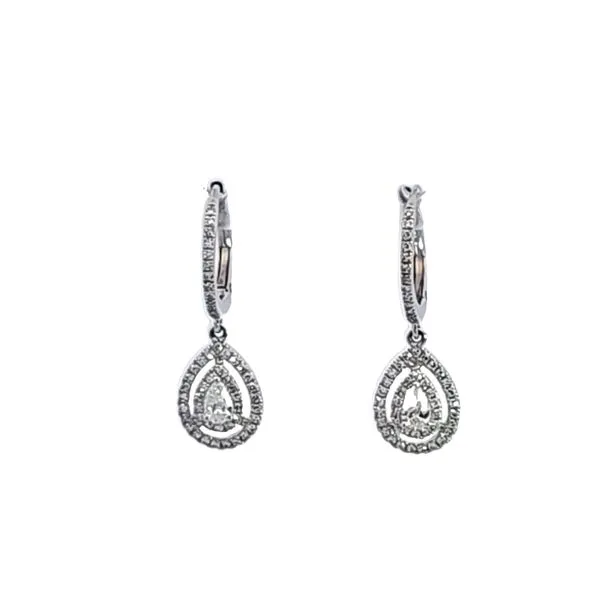 14KW Diamond Dangle Earrings Image 2 Ross Elliott Jewelers Terre Haute, IN