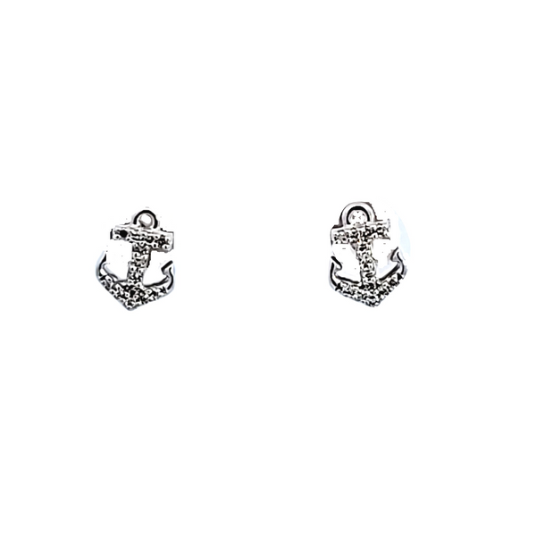 10KW Anchor Petite Diamond Earrings Ross Elliott Jewelers Terre Haute, IN