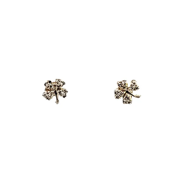 10KY Clover Petite Diamond Earrings Ross Elliott Jewelers Terre Haute, IN