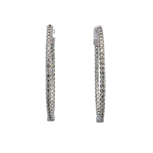 14KW Diamond Hoop Earrings Image 2 Ross Elliott Jewelers Terre Haute, IN