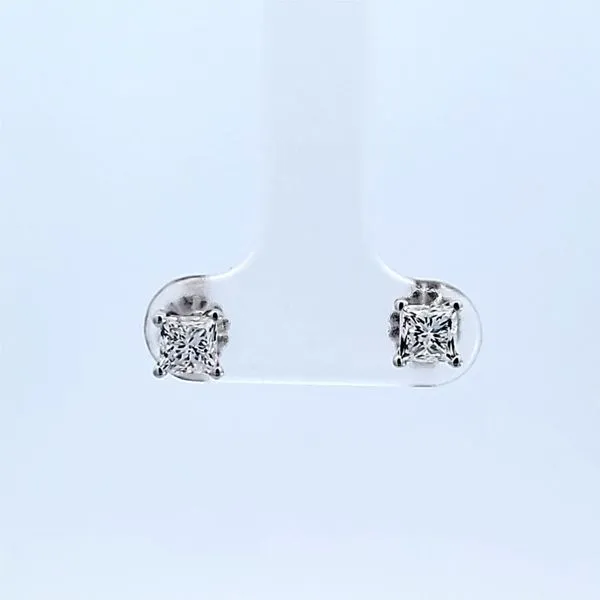 14KW Princess Cut Diamond Stud Earrings Image 2 Ross Elliott Jewelers Terre Haute, IN