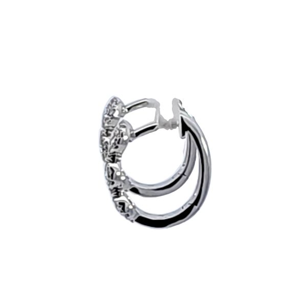 14KW Diamond Huggie Earrings Image 4 Ross Elliott Jewelers Terre Haute, IN