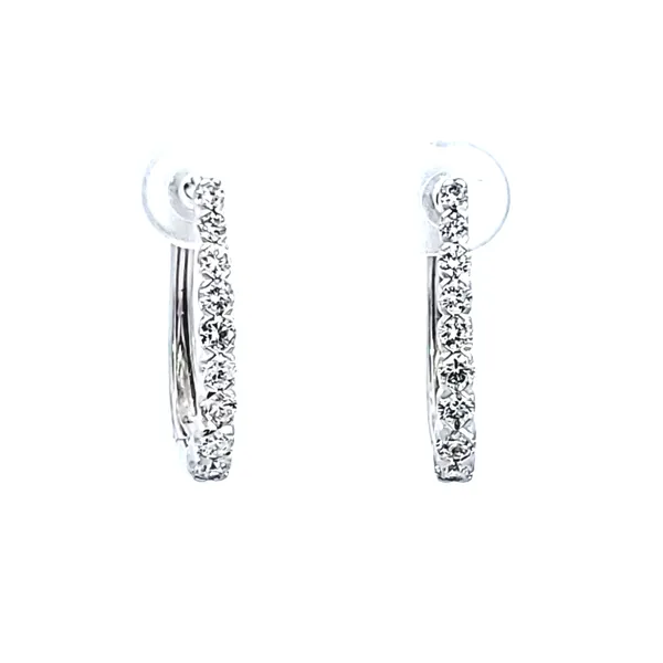 14KW Diamond Hoop Earrings Image 2 Ross Elliott Jewelers Terre Haute, IN