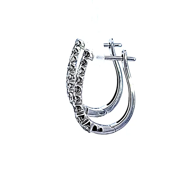 14KW Diamond Hoop Earrings Image 4 Ross Elliott Jewelers Terre Haute, IN