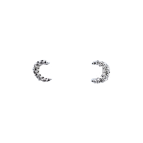 10KW Crescent Moon Petite Diamond Earrings Ross Elliott Jewelers Terre Haute, IN