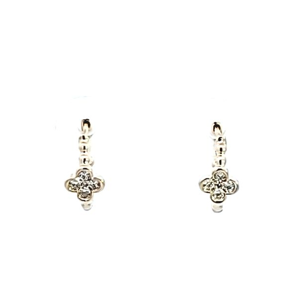 14KY Diamond Clover Design Earrings Image 2 Ross Elliott Jewelers Terre Haute, IN