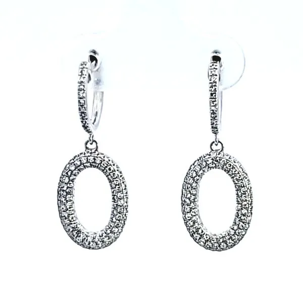 14KW Diamond Oval Earrings Image 2 Ross Elliott Jewelers Terre Haute, IN