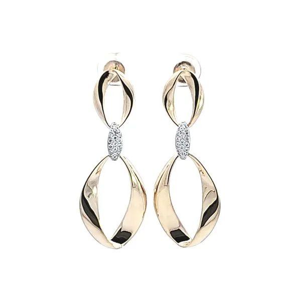 14KTT Diamond Mobius Earrings Image 2 Ross Elliott Jewelers Terre Haute, IN
