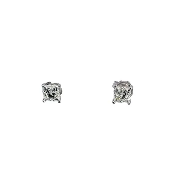 14KW Princess Cut Diamond Stud Earrings Image 2 Ross Elliott Jewelers Terre Haute, IN