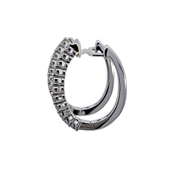14KW Diamond Hoop Earrings Image 4 Ross Elliott Jewelers Terre Haute, IN