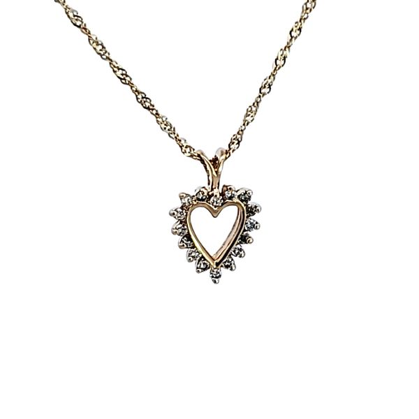 14Y Yellow Gold Diamond Heart Pendant Ross Elliott Jewelers Terre Haute, IN