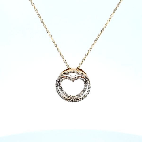 14K Yellow Gold Diamond Heart Pendant Ross Elliott Jewelers Terre Haute, IN