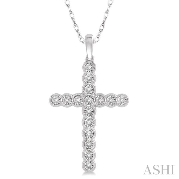 14KW Diamond Cross Pendant Image 2 Ross Elliott Jewelers Terre Haute, IN